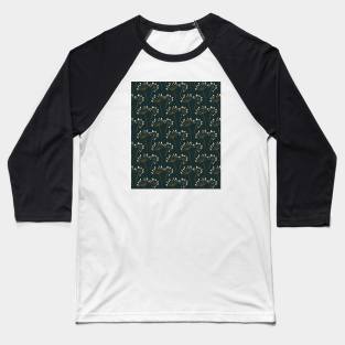 Retro orchids green Baseball T-Shirt